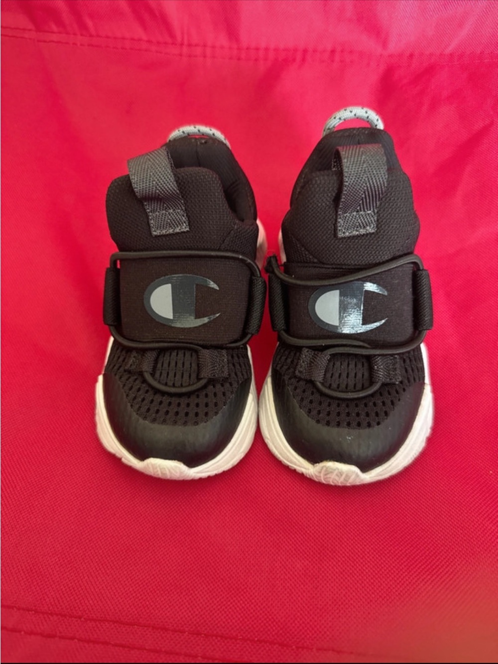 Champion Kids' Black and White Athletic Sneakers- Slip On